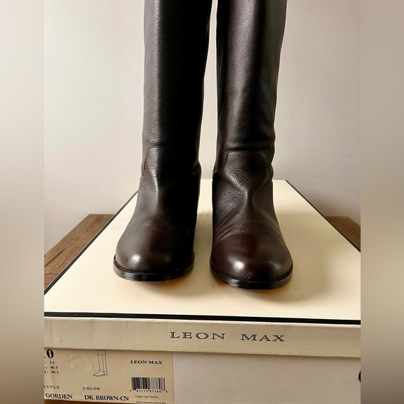 Leon Max Gorden Tall Riding Boot. Chocolate Brown. - Picture 2 of 10